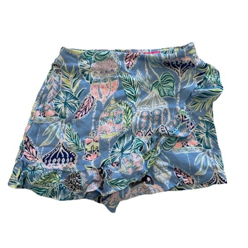 Lilly Pulitzer Faye Skort Size 0‎ Women’s Blue Peri Lapis Lanterns Skirt Shorts